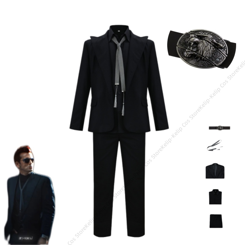 Womens Blazer - GO Crowley 코스프레 의상 블랙 슬림