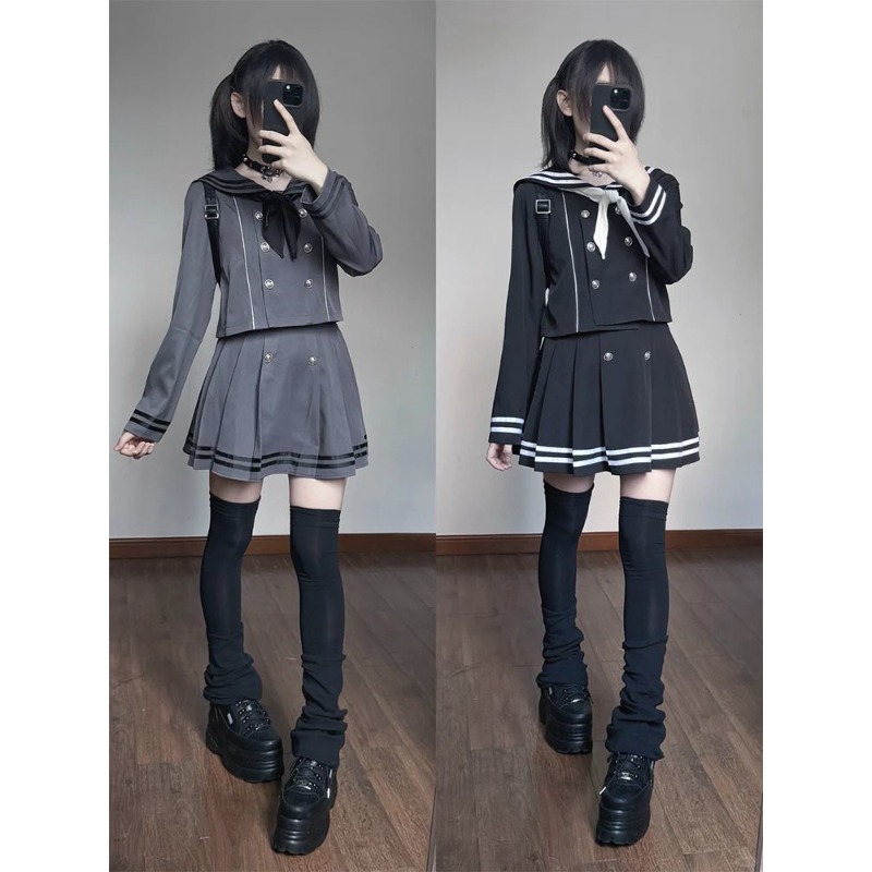 Formal Skirt - 일본 서브컬쳐 레트로 코스프레 의상 세일러복