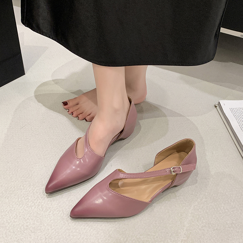 프랑스식 포인티드 토 샌들 여성 여름 통기성 속이 빈  - Pump Heel Block 리뷰 및 가격