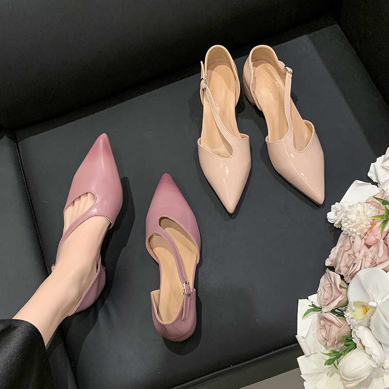 프랑스식 포인티드 토 샌들 여성 여름 통기성 속이 빈  - Pump Heel Block 리뷰 및 가격