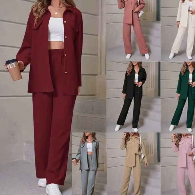 봄과 가을 신상 투피스 세트 트렌디한 와플 라펠 카디건 - Womens Blazer 리뷰 및 가격