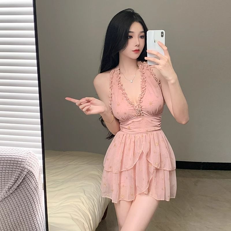 여성용 2026 패션 스커트형 모노키니 러플 밑단 슬림 - Womens Suit 리뷰 및 가격