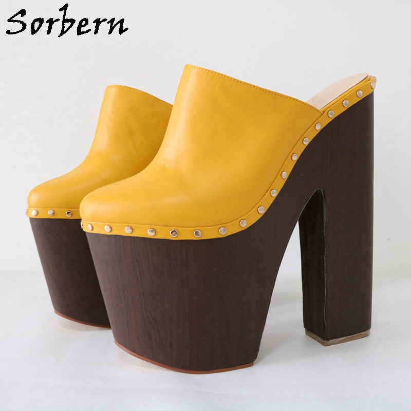 Sorbern Ginger 옐로우 펌프 슈즈, 여성용  - Pump Heel Block 리뷰 및 가격