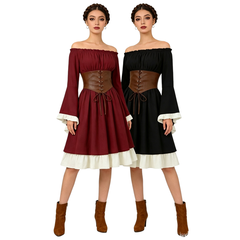 중세 르네상스 스타일의 미디 드레스, 여성용 해적 코스 - Midi Dress 리뷰 및 가격